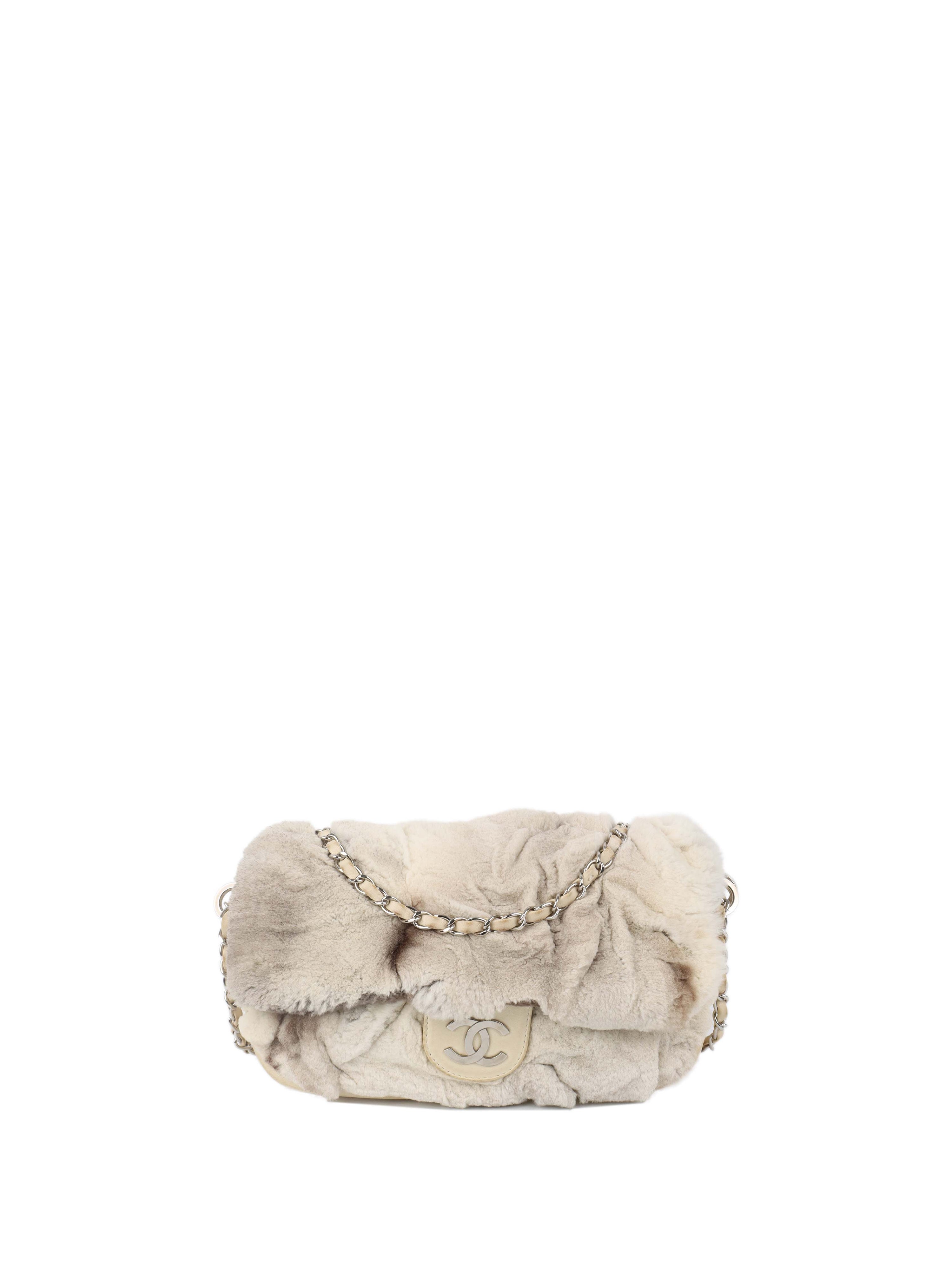 Chanel Vintage Rabbit Fur Classic Flap SHW