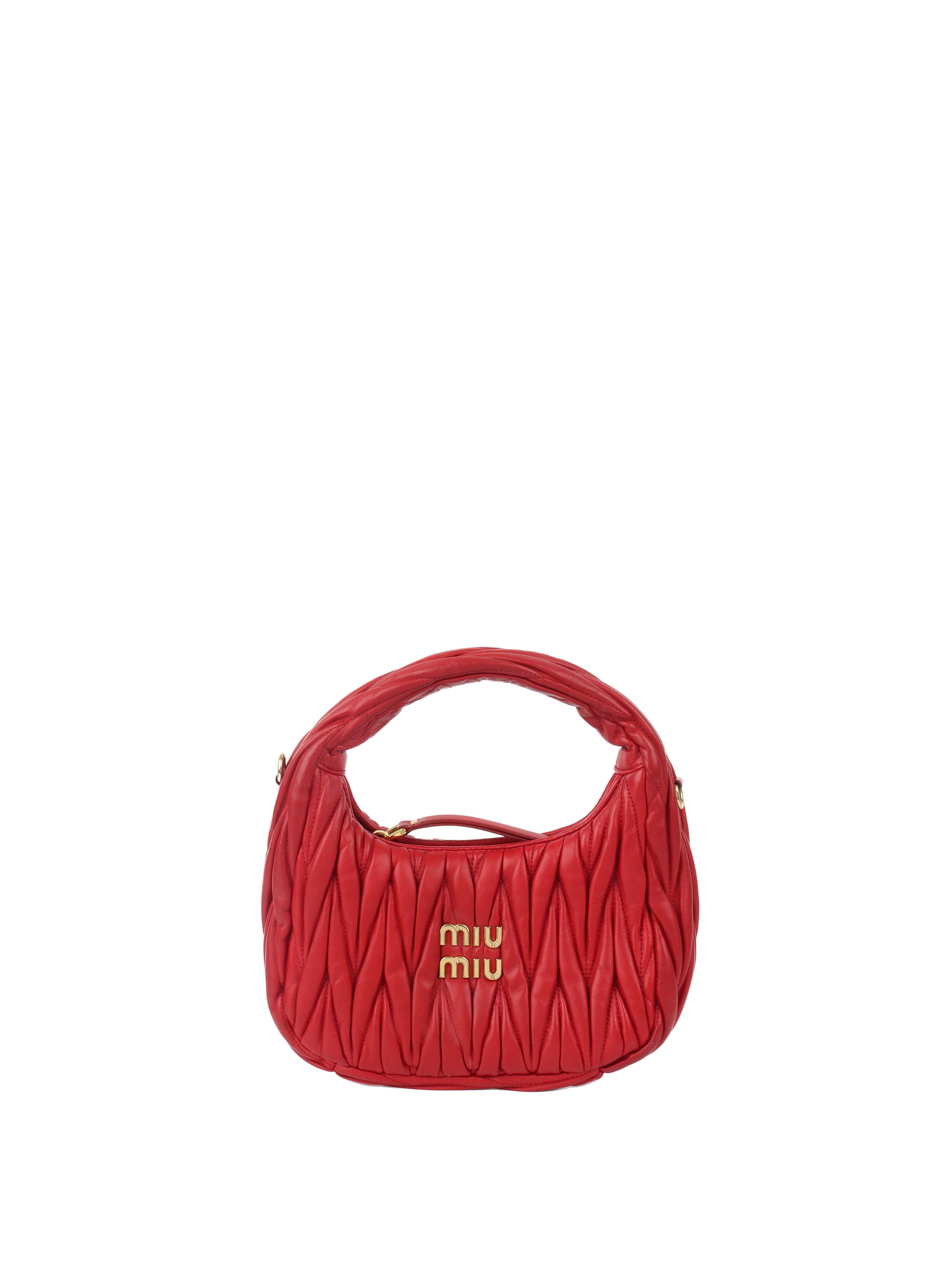 Miu Miu Small Red Wander Matelassé Bag.