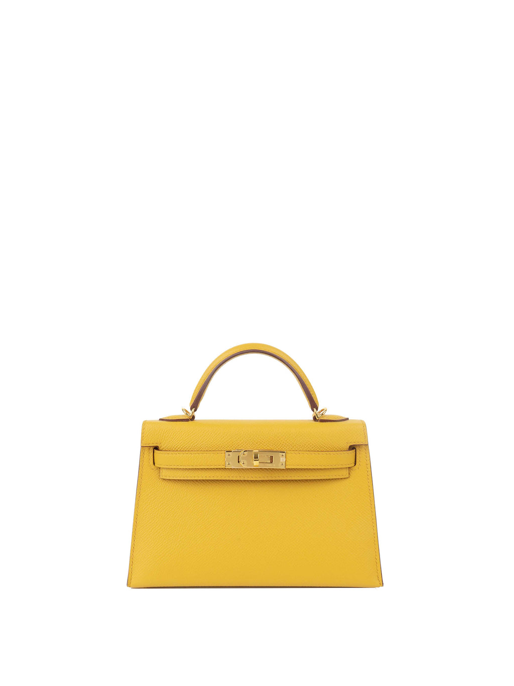 Hermes 9D Jaune Amber Mini Kelly II Epsom GHW