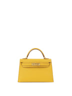 Hermes 9D Jaune Amber Mini Kelly II Epsom GHW