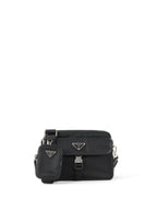 Prada Black Re-Nylon and Saffiano Leather Shoulder bag