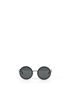 Chanel Silver/Black Chain Round Sunglasses