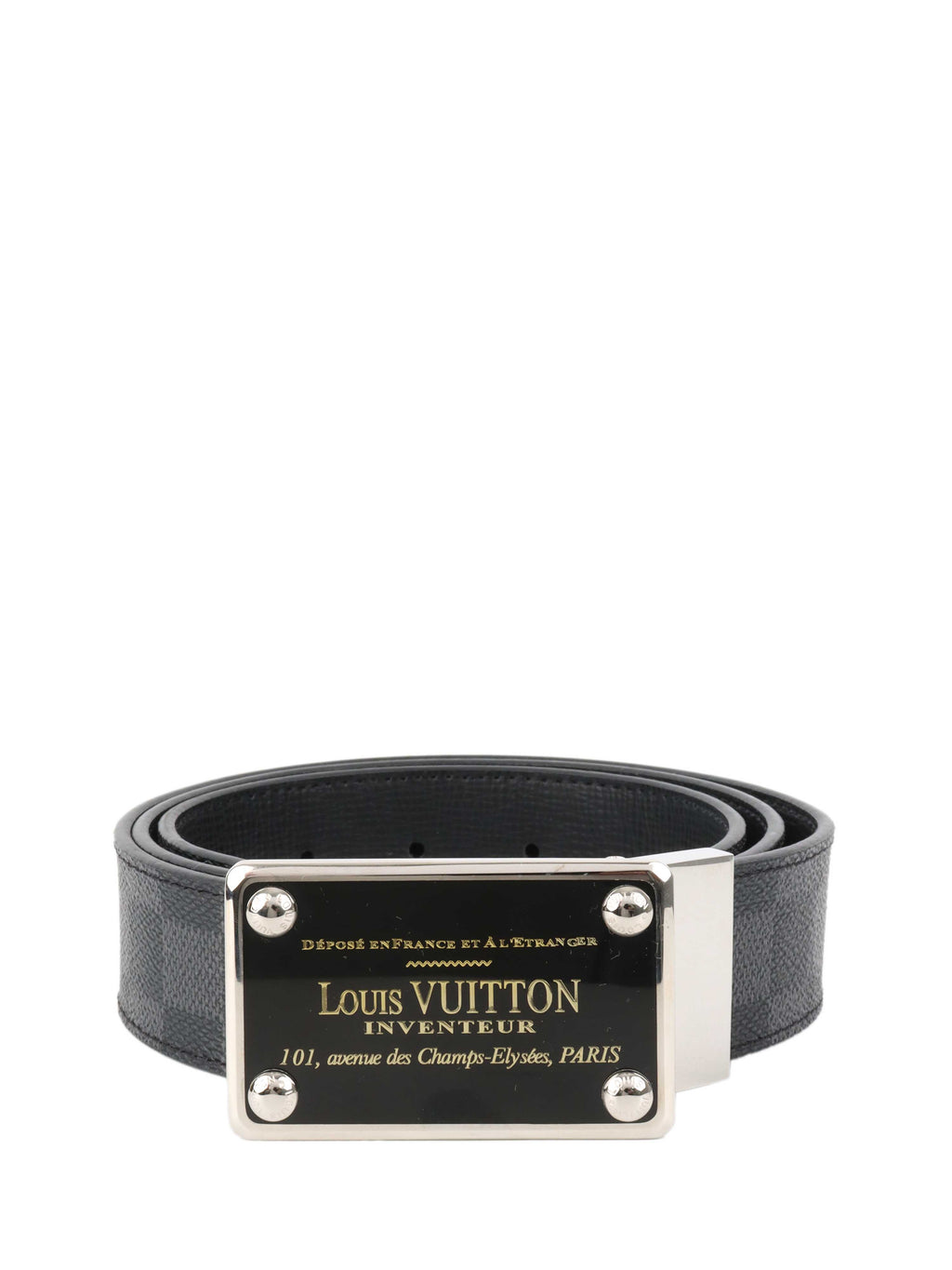 Louis Vuitton Damier Graphite Inventeur Belt.