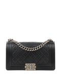 Chanel Black Medium Lambskin Boy Bag.