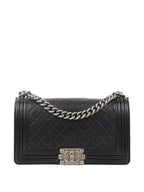Chanel Black Medium Lambskin Boy Bag.