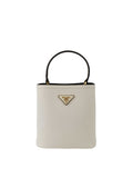 Prada Small Saffiano White Panier Bag.