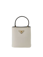 Prada Small Saffiano White Panier Bag.