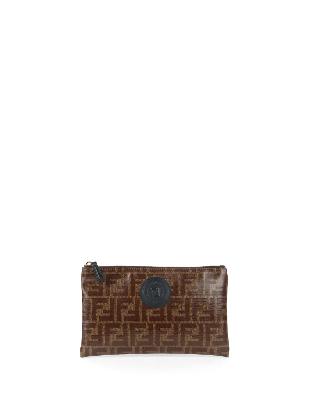 Fendi Glazed Brown FF Zucca Flat Pouch