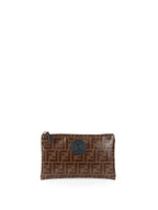 Fendi Glazed Brown FF Zucca Flat Pouch