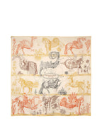 Hermes Creme/ Miel/ Kaki Carre Double Face Della Cavalleria Favolosa Scarf 90