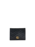 Gucci Black GG Marmont Card Case Wallet