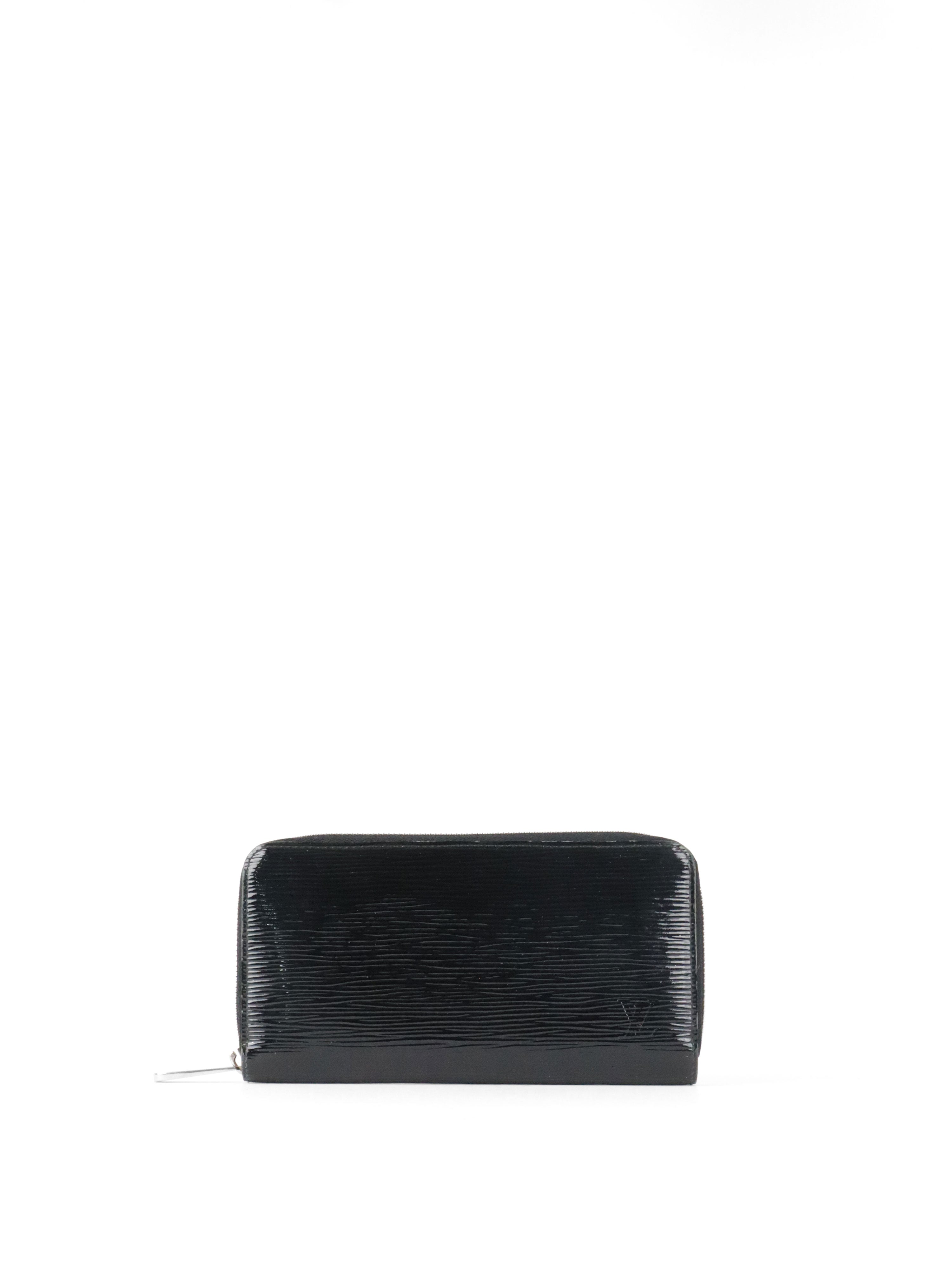 Louis Vuitton Electric Black Patent Long Epi Zippy Wallet