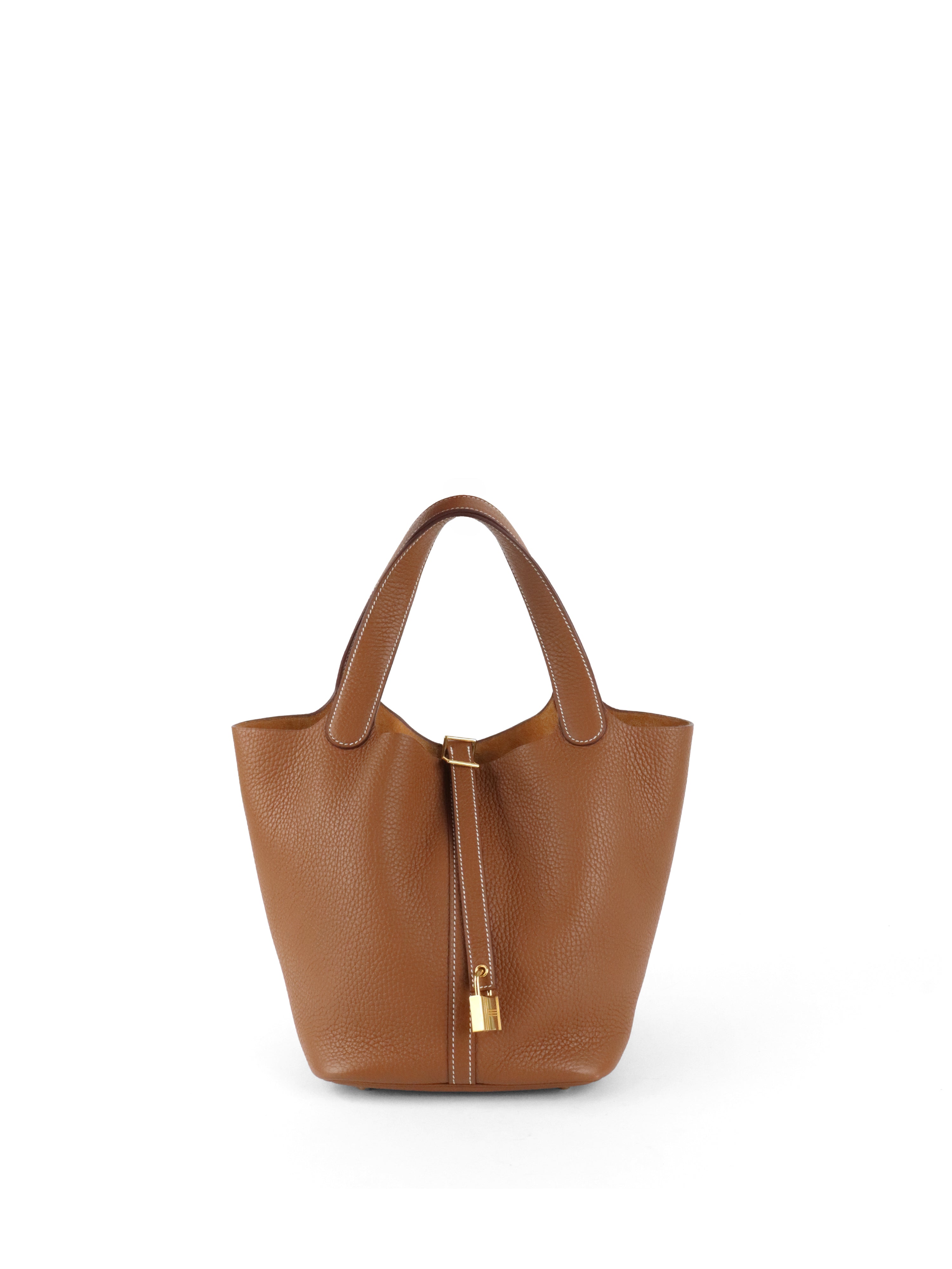 Hermes Picotin 22 Gold Taurillon Clemence Stamp U GHW