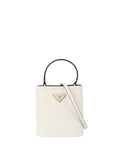 Prada Small Saffiano White Panier Bag.