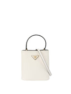Prada Small Saffiano White Panier Bag.