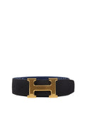Hermes H Striee Blue & Black Sprint Band Belt.