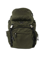 Prada Green Nylon Buckled Backpack.