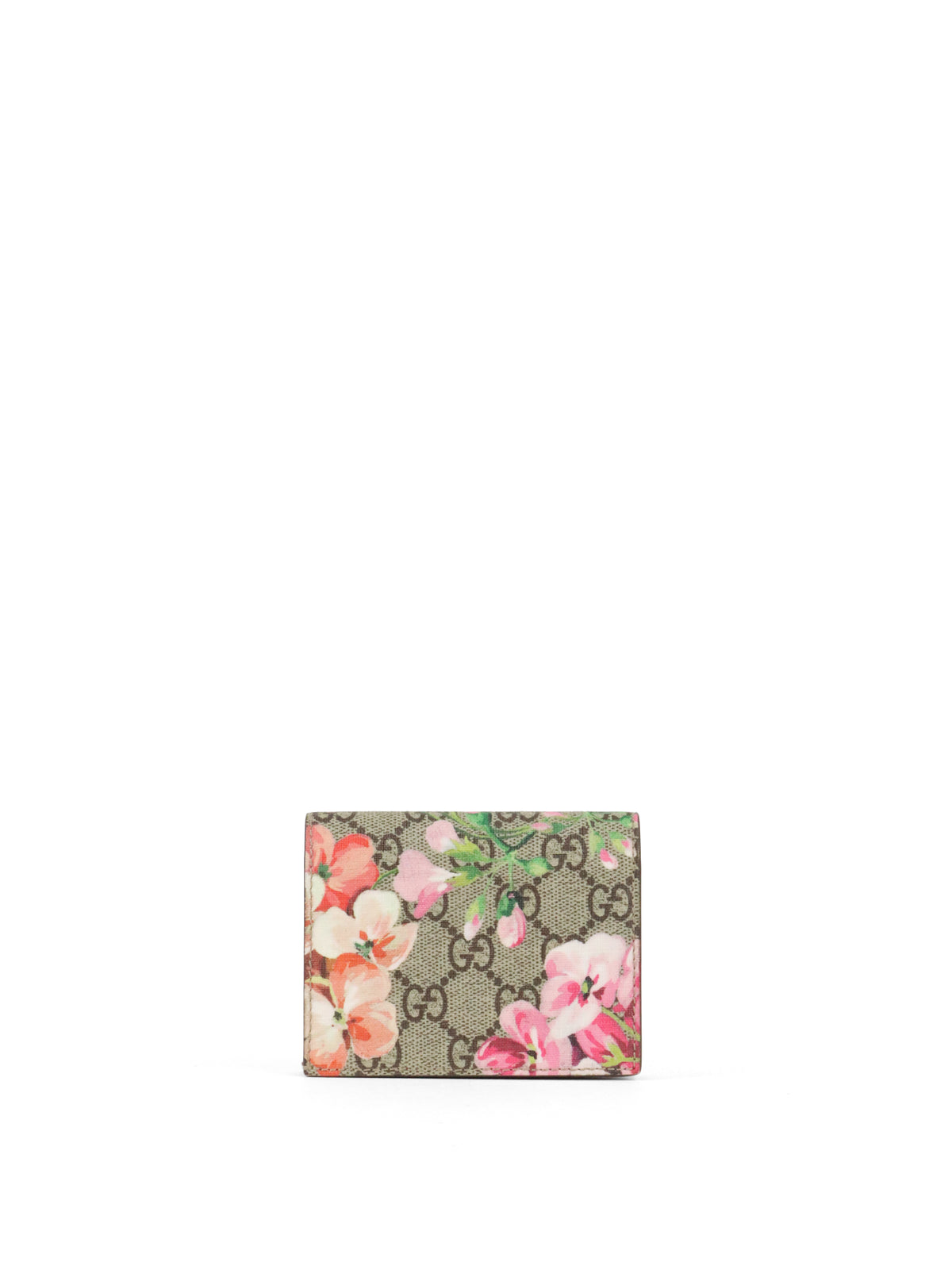 Gucci Ebony & Pink Bloom Supreme Fold Wallet