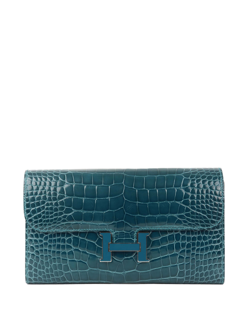 Hermes Alligator Constance Wallet Vert Bosphore.