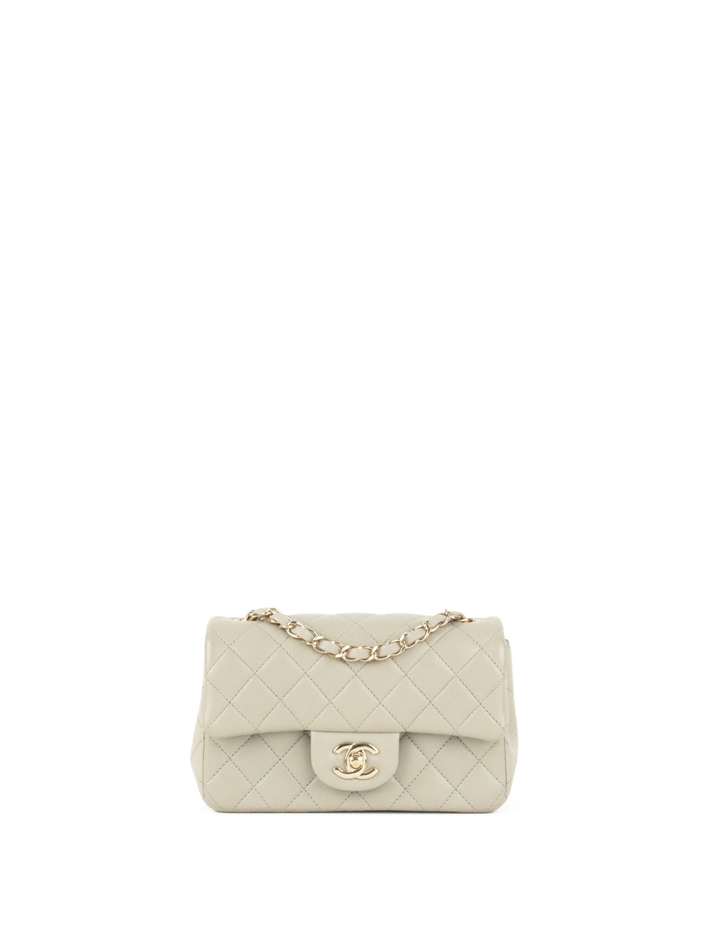 Chanel Light Grey Mini Classic Flap Bag