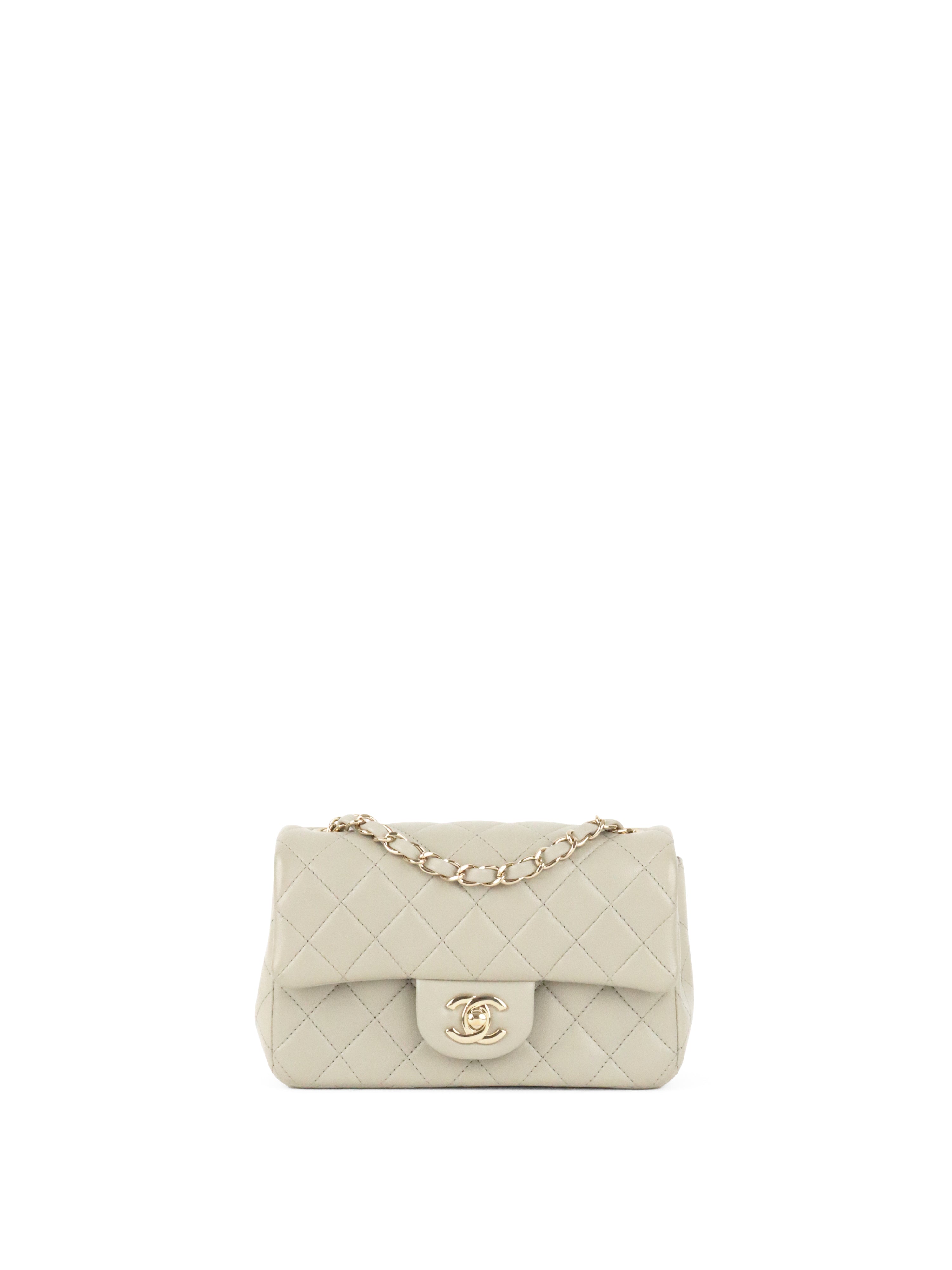 Chanel Light Grey Mini Classic Flap Bag