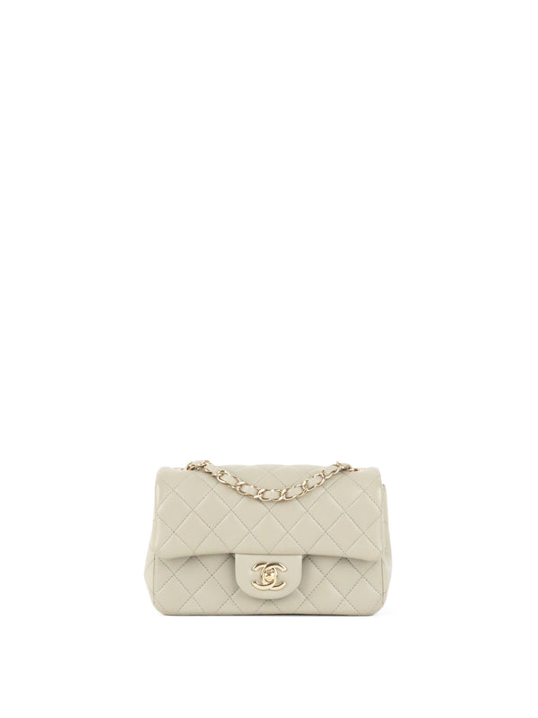 Chanel Light Grey Mini Classic Flap Bag