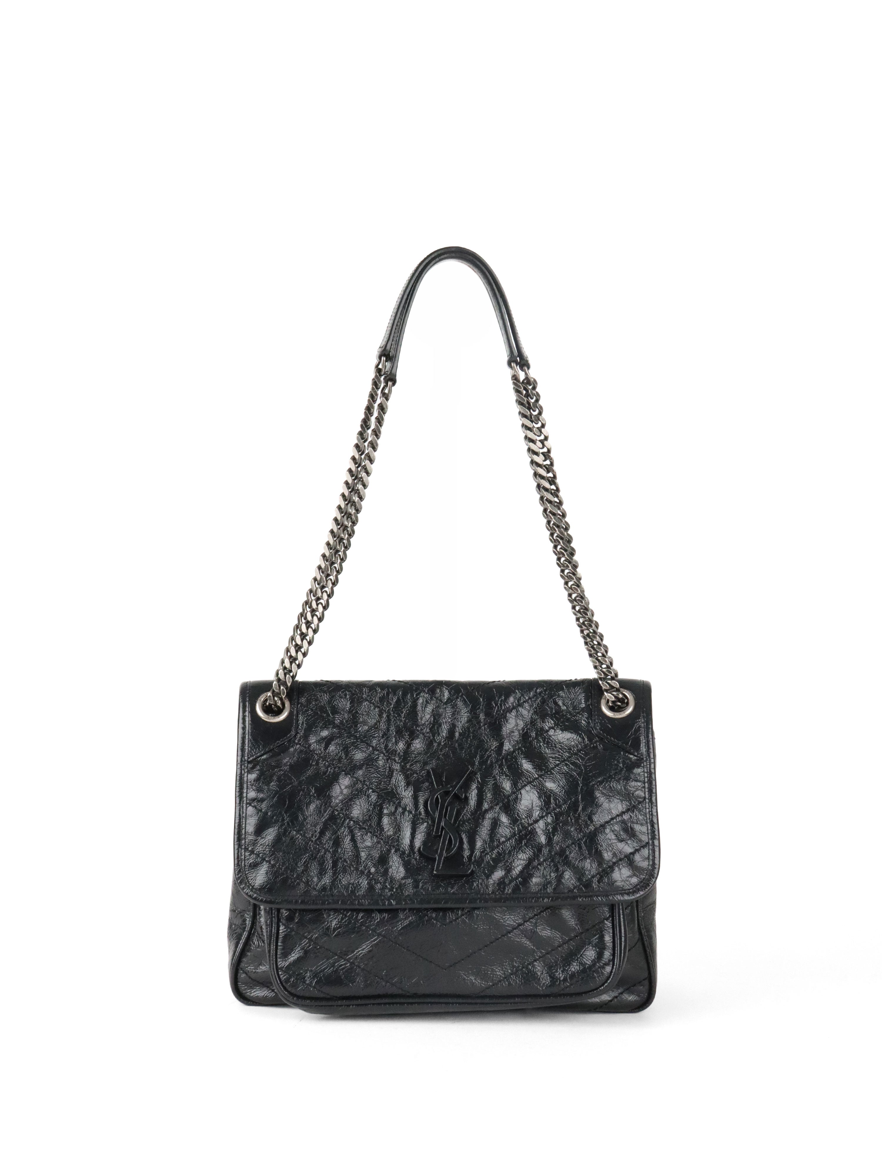 Saint Laurent Black Vintage Leather Medium Nikki Bag