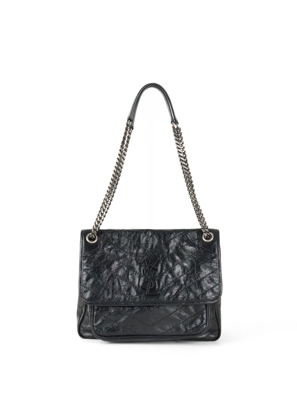 Saint Laurent Black Vintage Leather Medium Nikki Bag