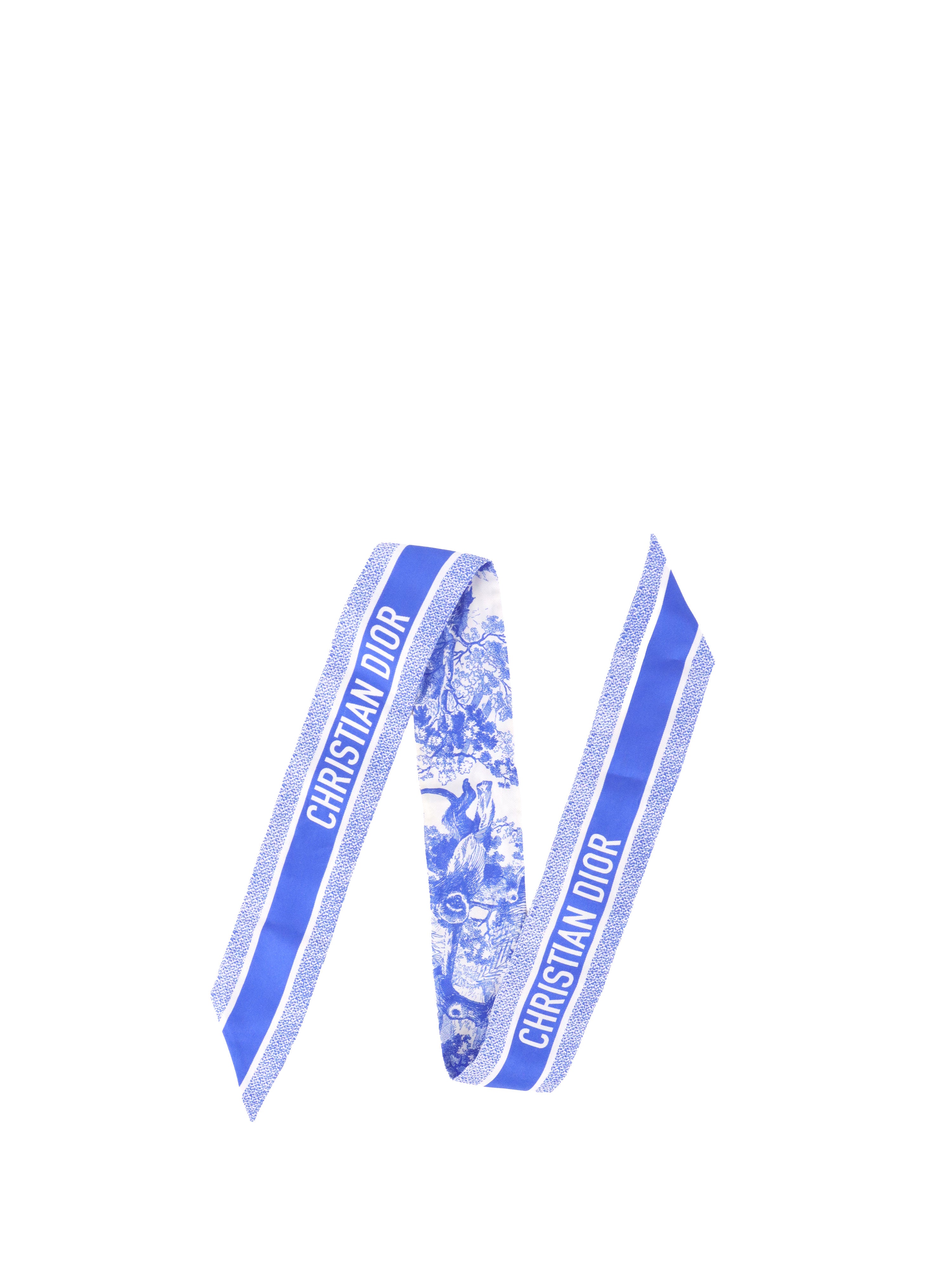 Dior Bright Blue Toile de Jouy Bande Twilly.