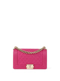 Chanel Berry Pink Medium Caviar Boy Bag LGHW