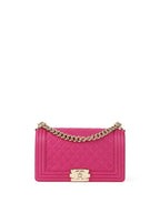 Chanel Berry Pink Medium Caviar Boy Bag LGHW