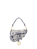 Dior Medium Blue Toile De Jouy Embroidered Saddle Bag