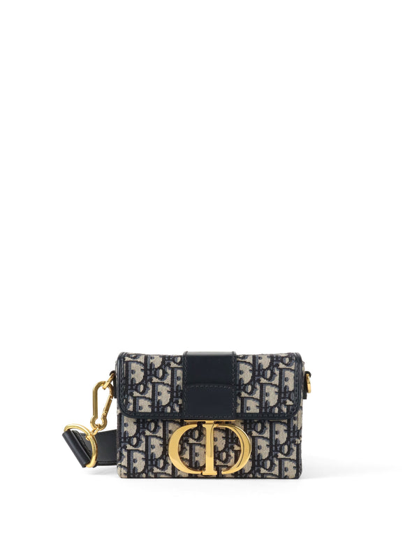 Dior 30 Montaigne Navy Oblique Box Bag