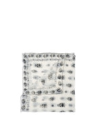Alexander McQueen Multi Skulls Black and White Silk Scarf