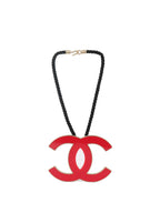 Chanel 2008 Fuchsia CC Logo Necklace