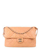 Chanel Patent Salmon Leather Shoulder Bag.