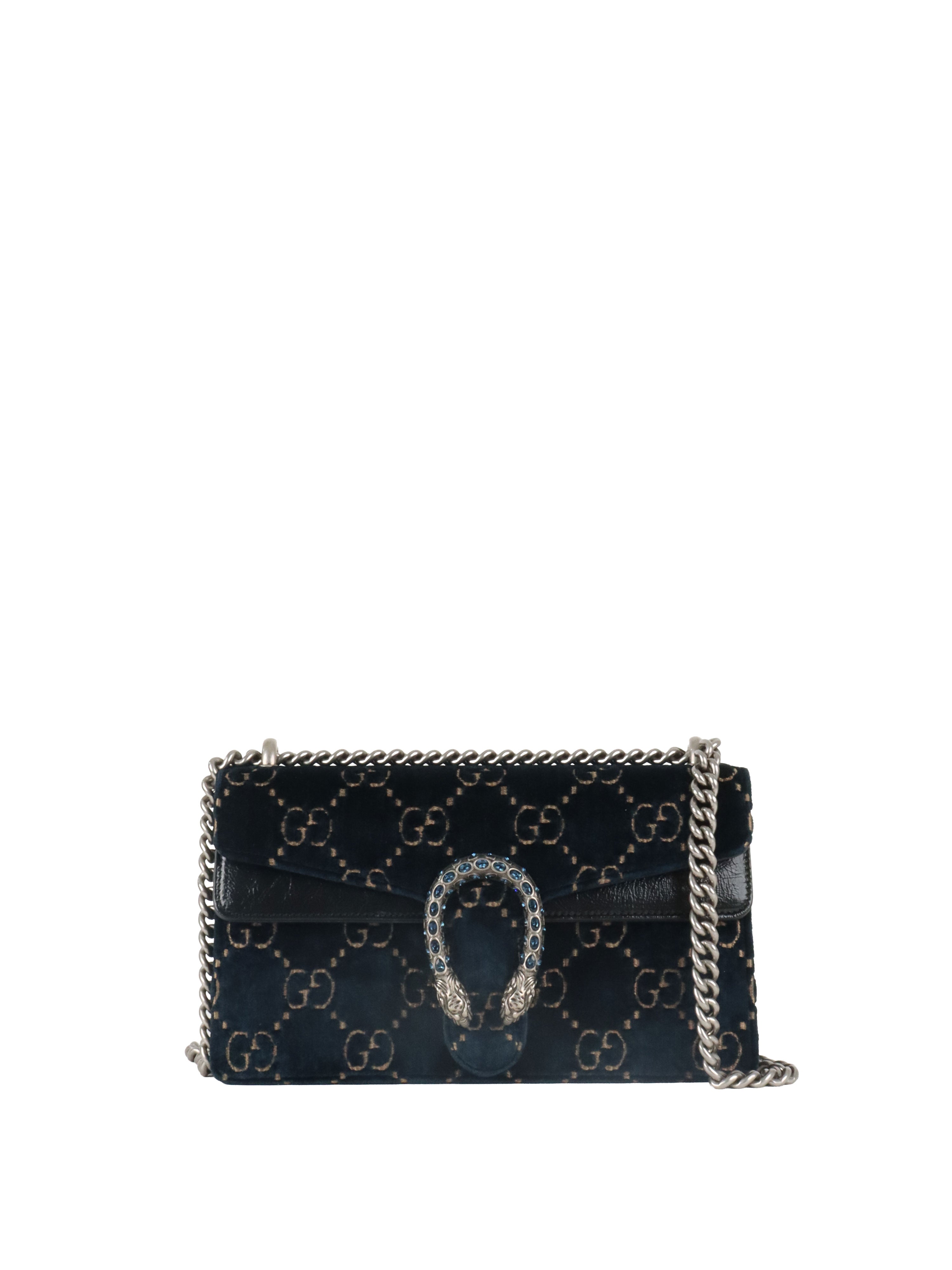 Gucci Small Blue Velvet Dionysus GG Bag