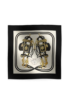 Hermes Noir/Creme/Gold Brides de Gala Forever Scarf 90