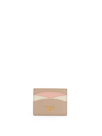 Prada Saffiano Leather Beige/ Pink Card Holder