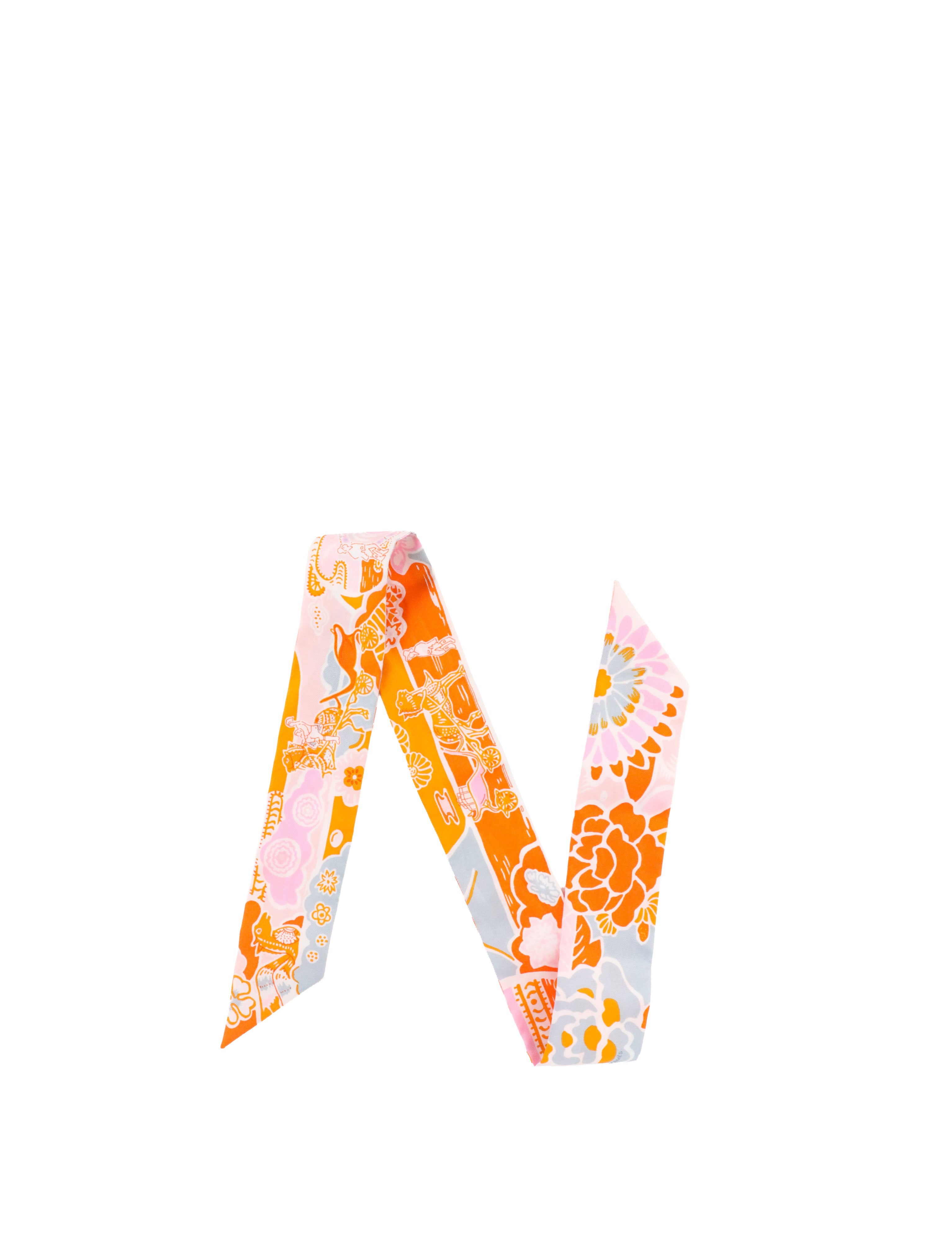 Hermes Multi-colour Silk Twilly