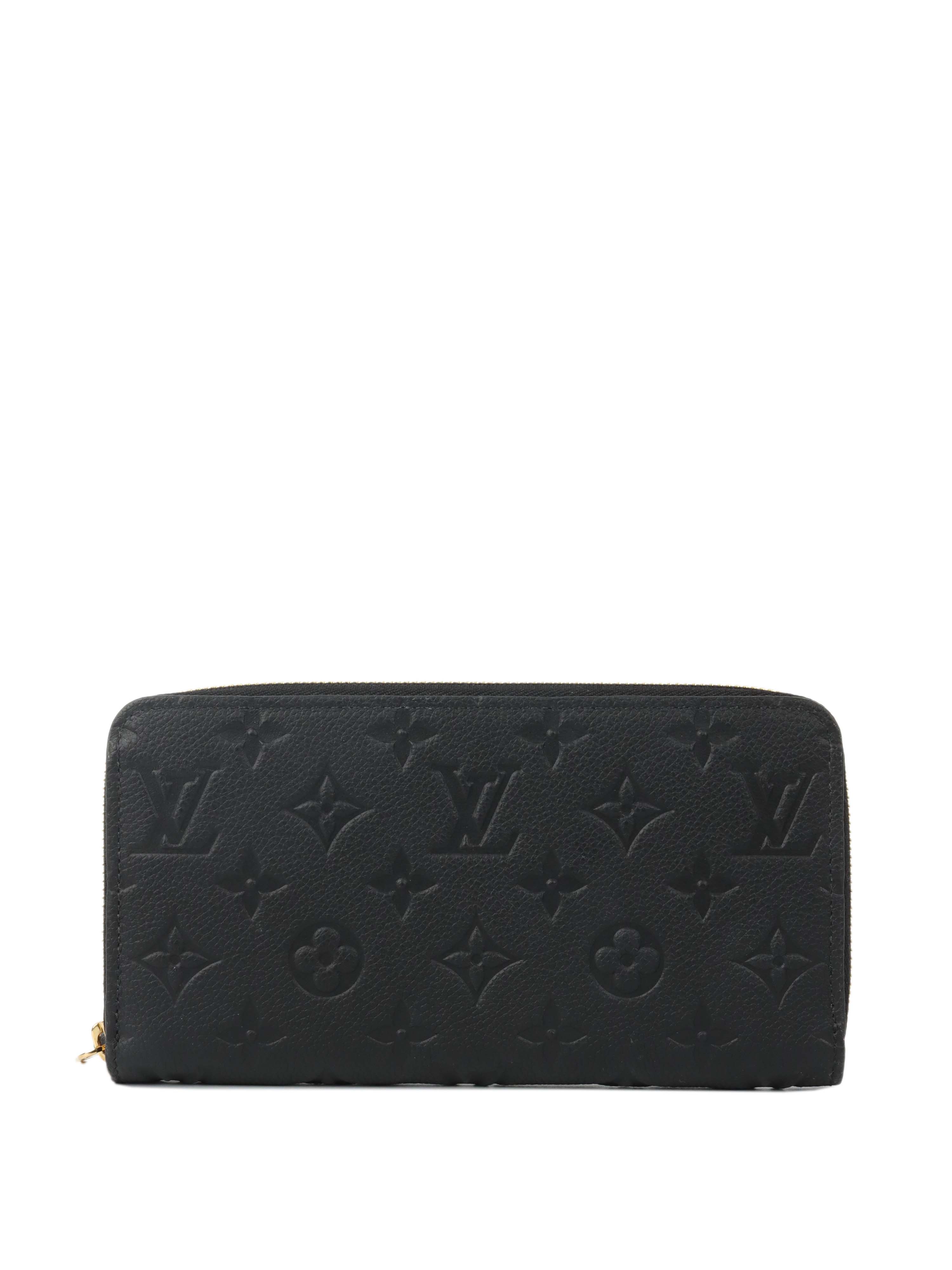 Louis Vuitton Black Monogram Empreinte Leather Clemence Wallet.