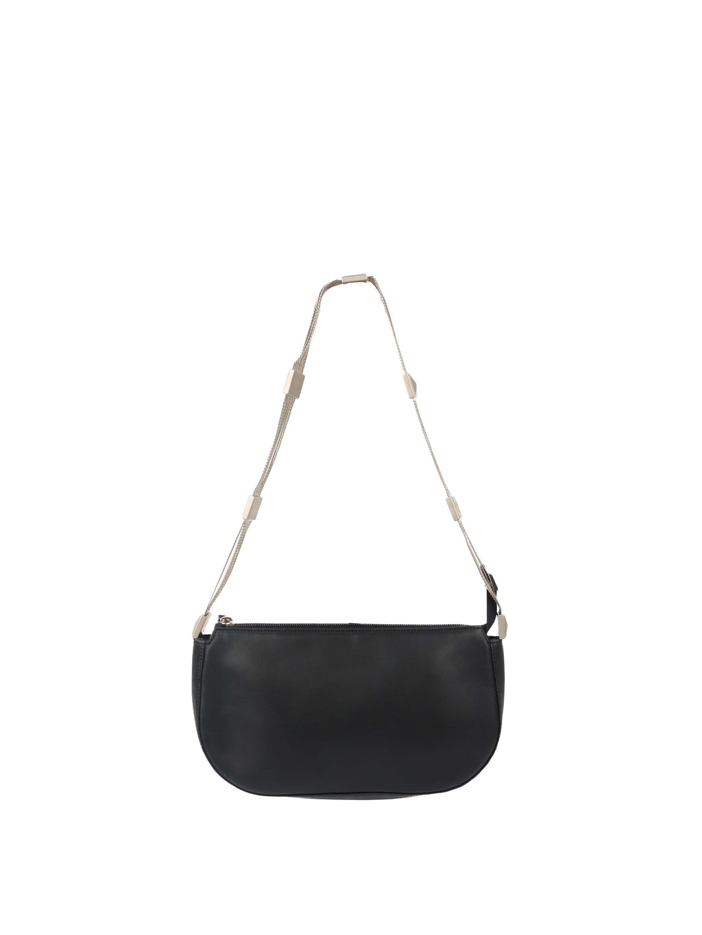 Versace Black Leather Shoulder Bag with Silver Chain.