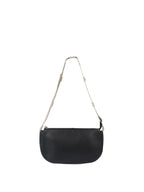 Versace Black Leather Shoulder Bag with Silver Chain.