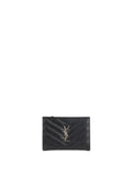 Saint Laurent Zipped Black Leather Wallet SHW