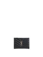 Saint Laurent Zipped Black Leather Wallet SHW