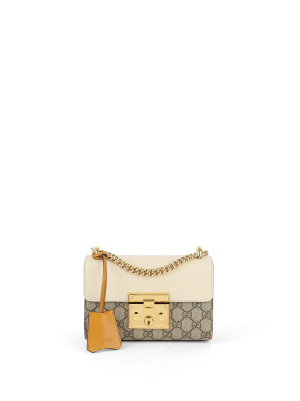 Gucci Small White GG Padlock Shoulder Bag