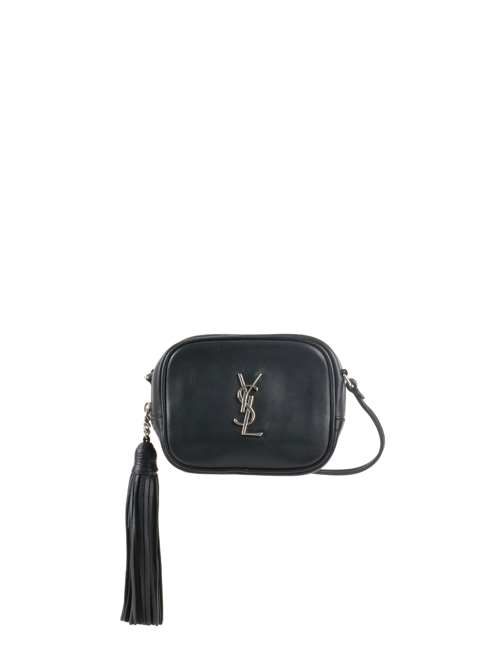 Saint Laurent Black Mini Blogger Tassel Crossbody Bag