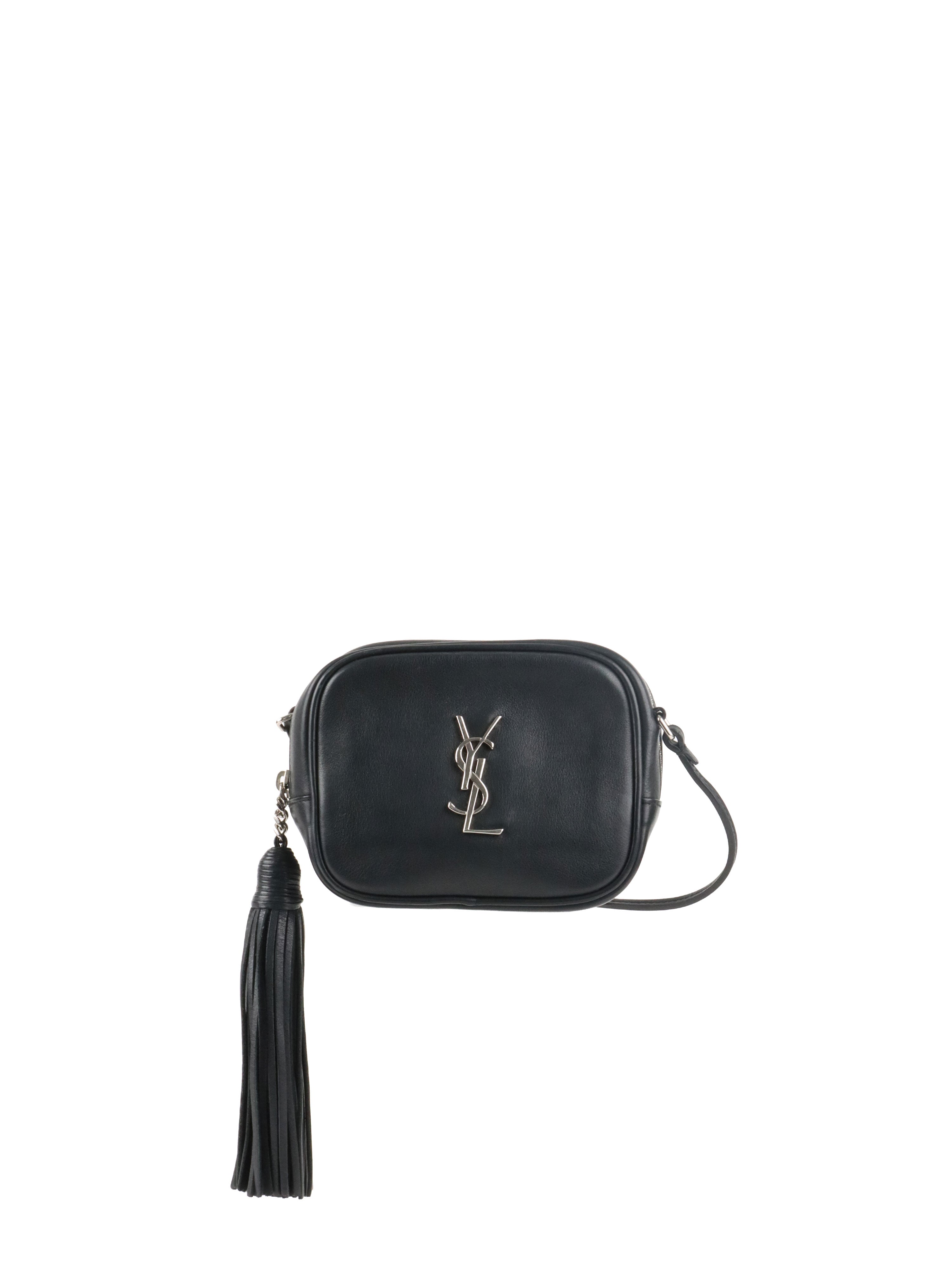Saint Laurent Black Mini Blogger Tassel Crossbody Bag