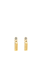 Chanel Strass Logo Tag Drop Earring