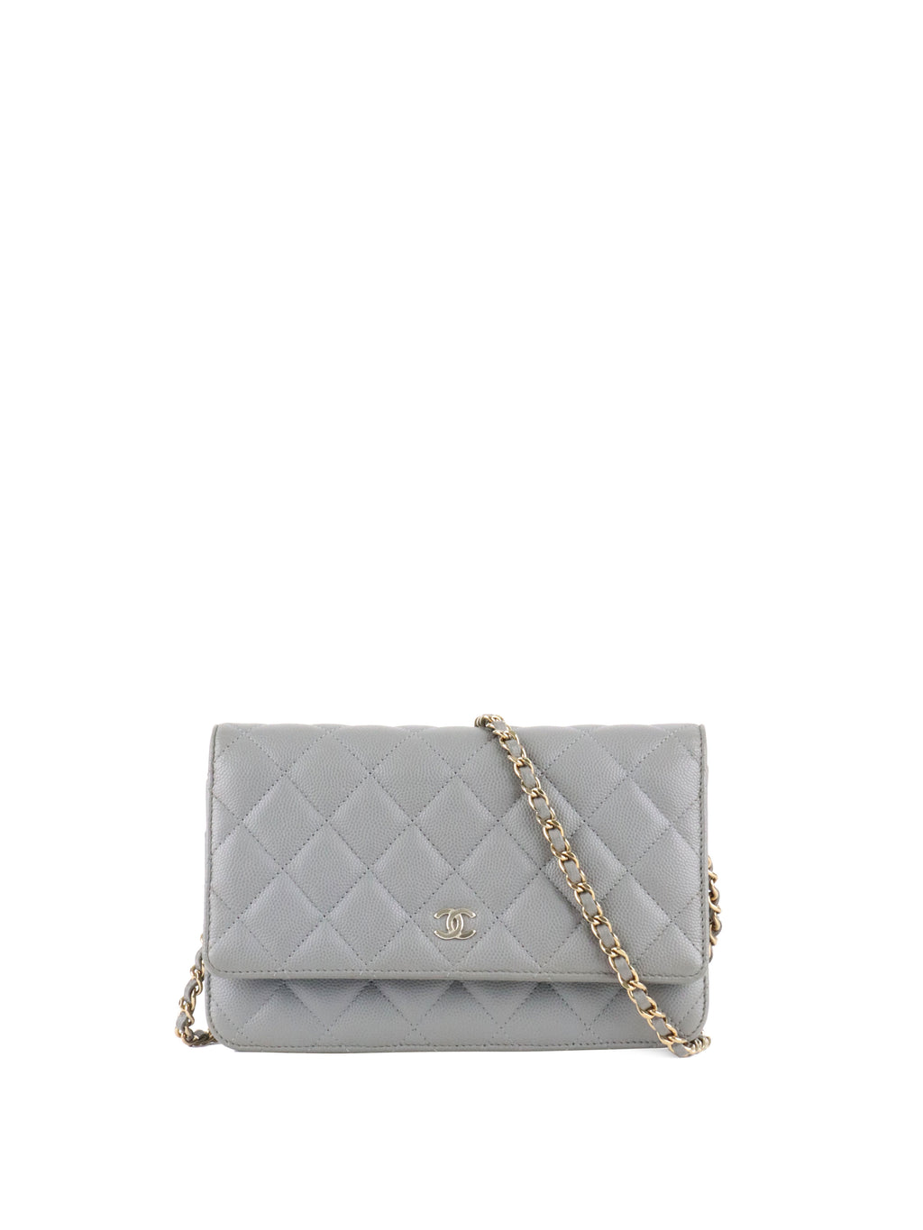 Chanel Grey Caviar Wallet on Chain LGHW